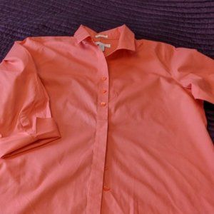 FLASH SALE!! Chico's No Iron coral 3/4 sleeve shirt sz 3